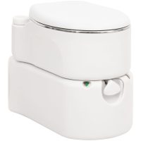 Inbyggd campingtoalett vit 24+17 L HDPE & stål vidaXL