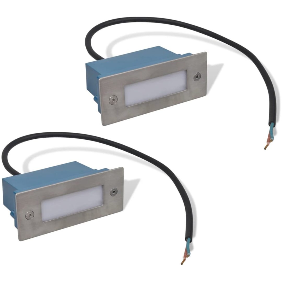 Inbyggd LED-trappbelysning 2 st 44x111x56 mm vidaXL – bild 2