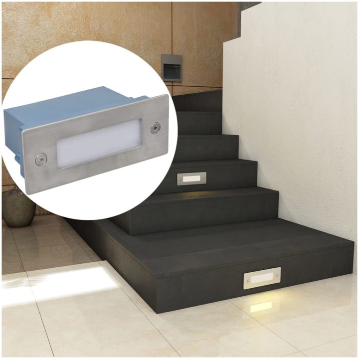 Inbyggd LED-trappbelysning 2 st 44x111x56 mm vidaXL – bild 6