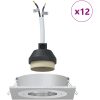 inbyggda spotlightlampor 12 st Fyrkantig GU10 Silver 91x91 mm vidaXL 9 cm – miniatyr 4