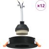Inbyggda Spotlights 12 st Rund GU10 Svart 91 mm vidaXL 9 cm – miniatyr 4