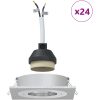 Inbyggda Spotlights 24 st Fyrkantig GU10 Silver 91x91 mm vidaXL 9 cm – miniatyr 4