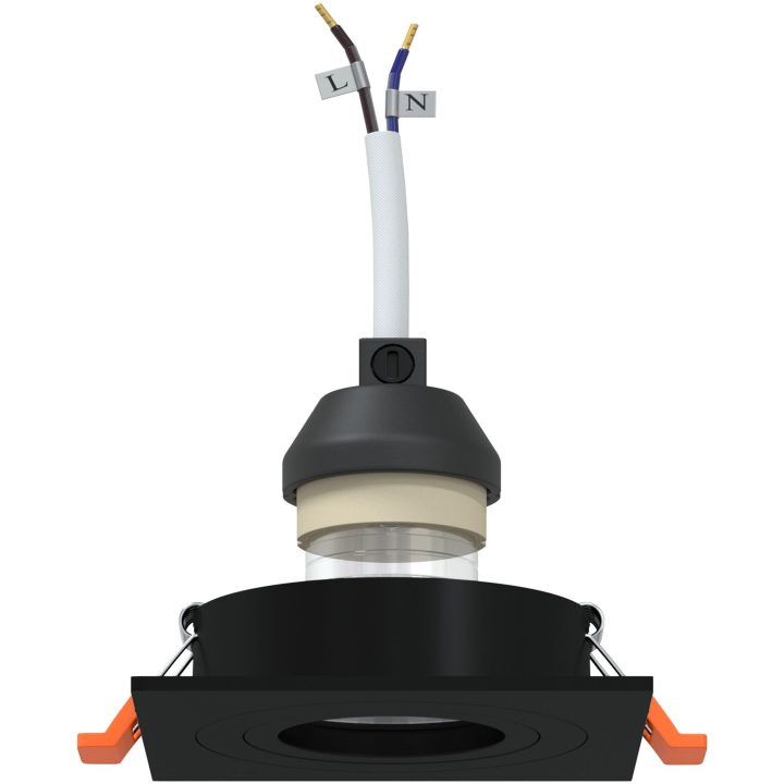 inbyggda spotlights 24 st fyrkantiga GU10 svarta 91x91 mm vidaXL 9 cm – bild 3