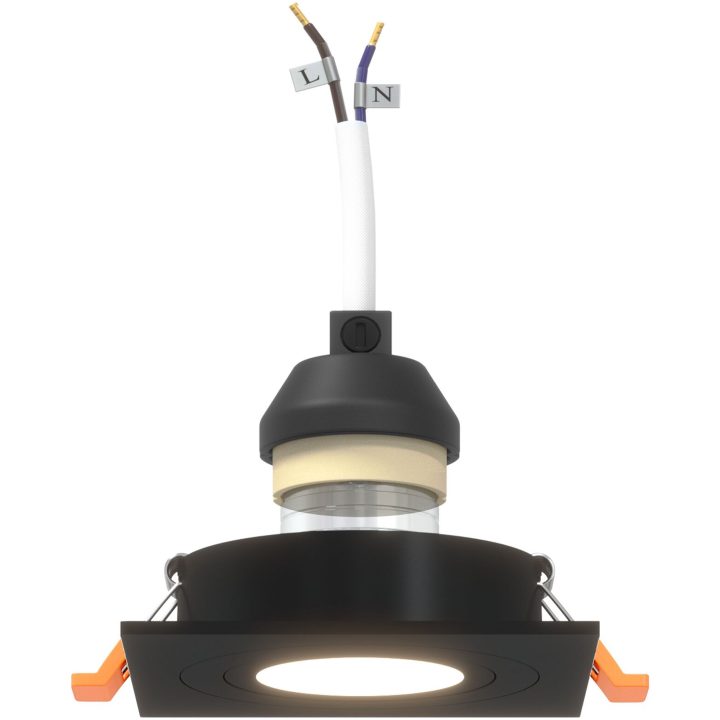 inbyggda spotlights 24 st fyrkantiga GU10 svarta 91x91 mm vidaXL 9 cm – bild 9