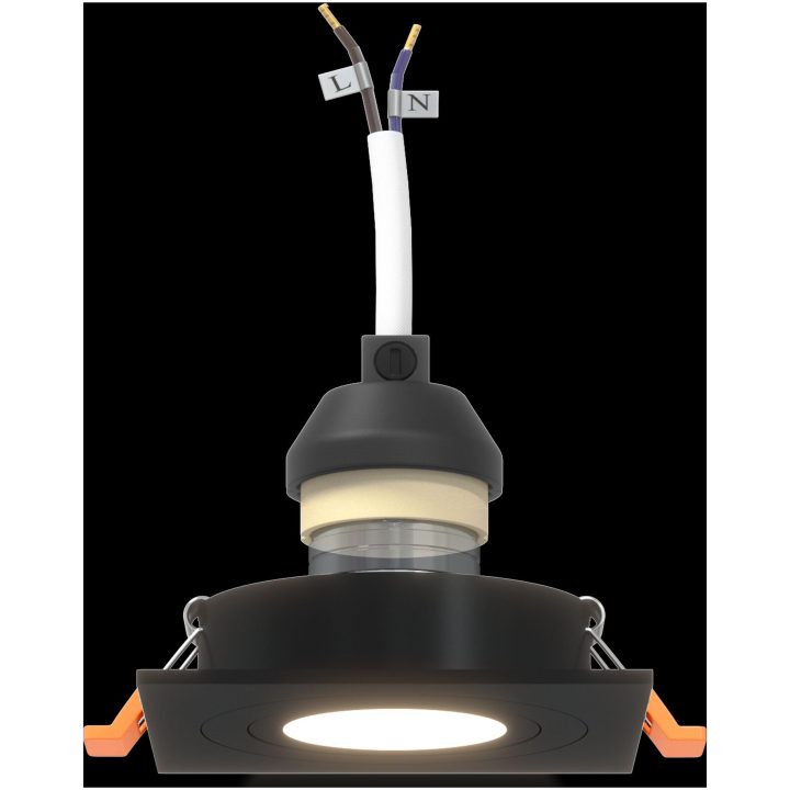 inbyggda spotlights 24 st fyrkantiga GU10 svarta 91x91 mm vidaXL 9 cm – bild 10
