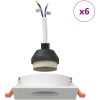 Inbyggda Spotlights 6 st Fyrkantig GU10 Vit 91x91 mm vidaXL 9 cm – miniatyr 4