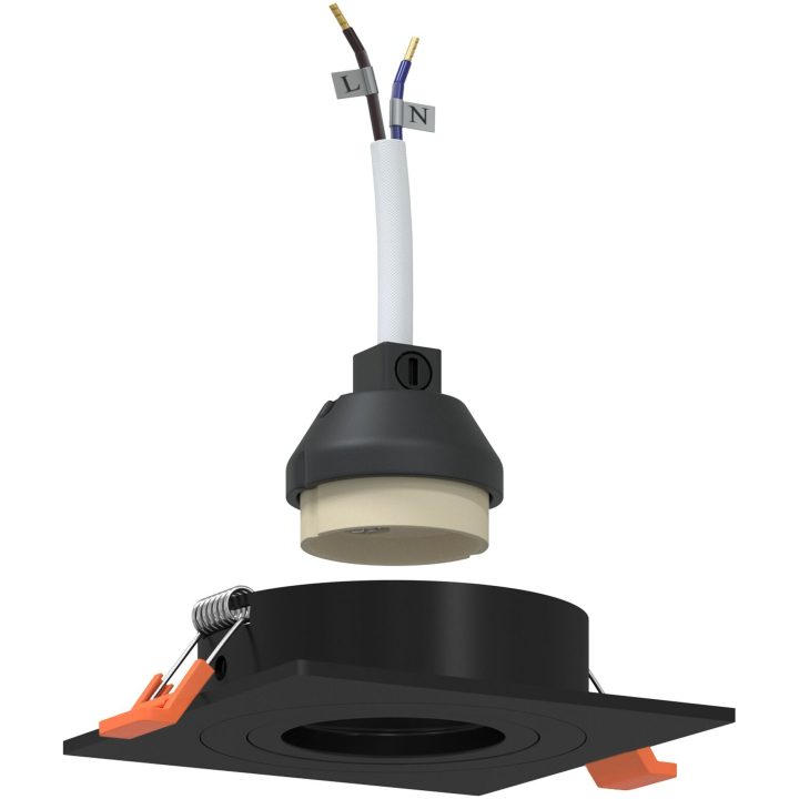 Inbyggda Spotlights 6 st Fyrkantiga GU10 Svarta 91x91 mm vidaXL 9 cm – bild 2