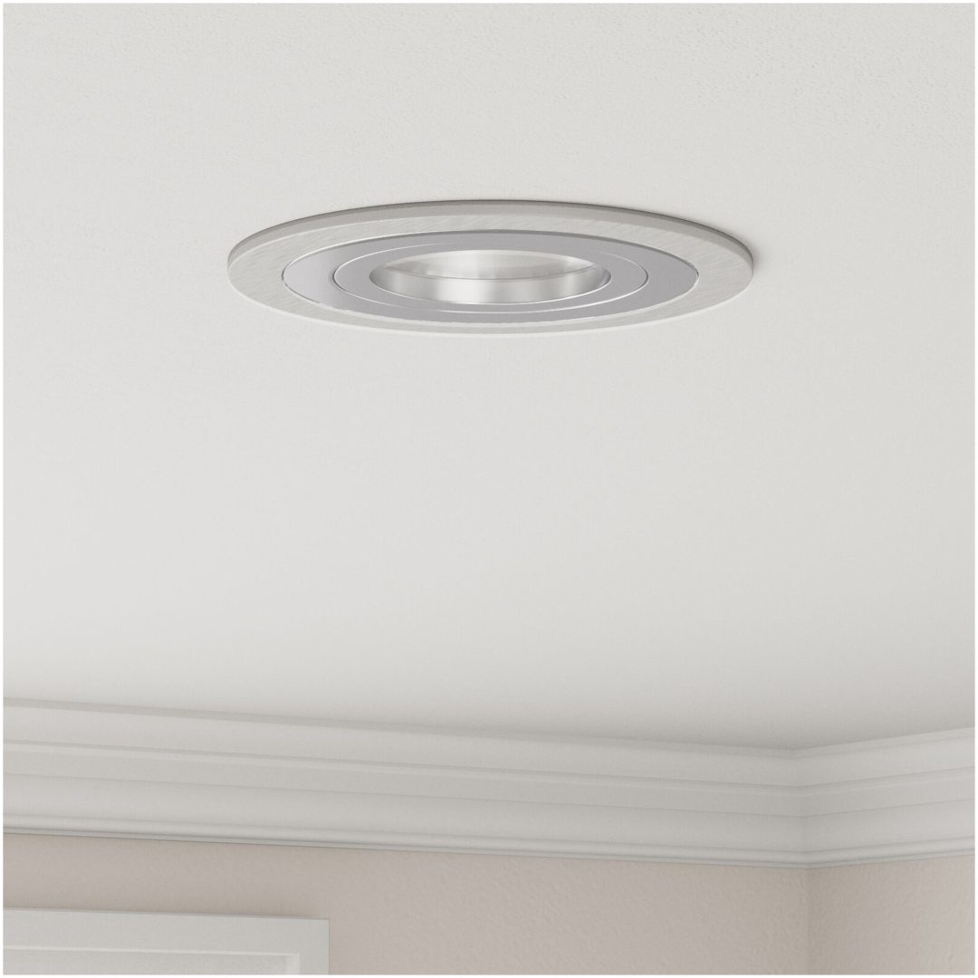 inbyggda spotlights 6 st rund GU10 silver 91 mm vidaXL 9 cm