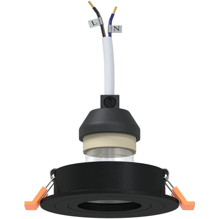 Inbyggda Spotlights 6 st Rund GU10 Svart 91 mm vidaXL 9 cm – bild 3