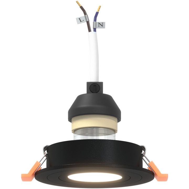 Inbyggda Spotlights 6 st Rund GU10 Svart 91 mm vidaXL 9 cm – bild 9