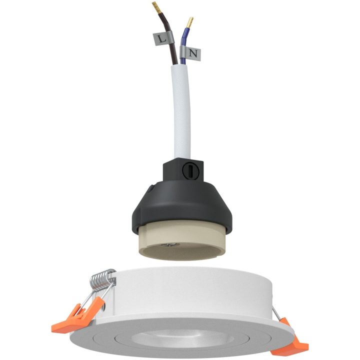 Inbyggda Spotlights 6 st Rund GU10 Vit 91 mm vidaXL 9 cm – bild 2