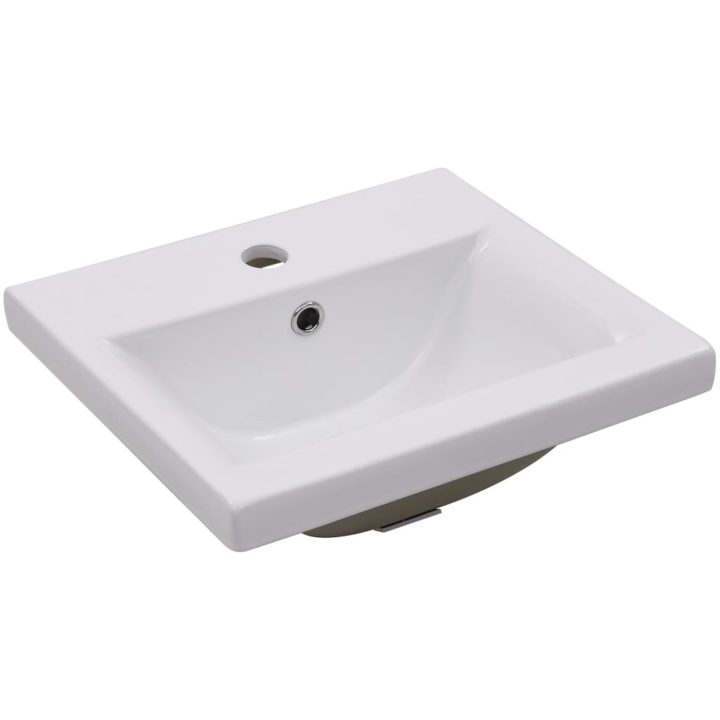 Inbyggt handfat keramik vit vidaXL 42 x 39 x 18 cm – bild 2