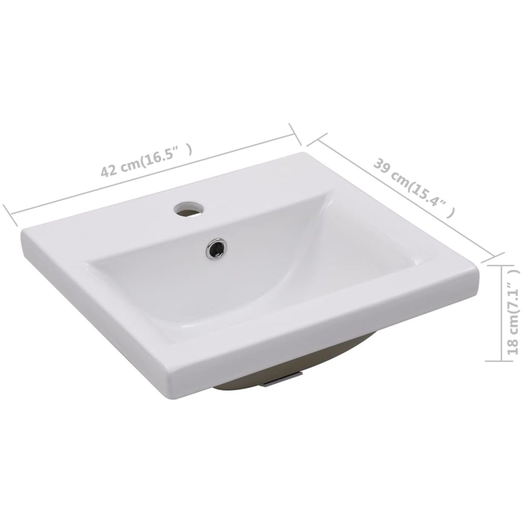 Inbyggt handfat keramik vit vidaXL 42 x 39 x 18 cm – bild 7