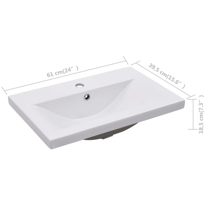 Inbyggt handfat keramik vit vidaXL 61 x 39.5 x 18.5 cm – bild 7