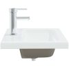 Inbyggt handfat med blandare keramik vit vidaXL 61 x 39 x 18 cm – miniatyr 4