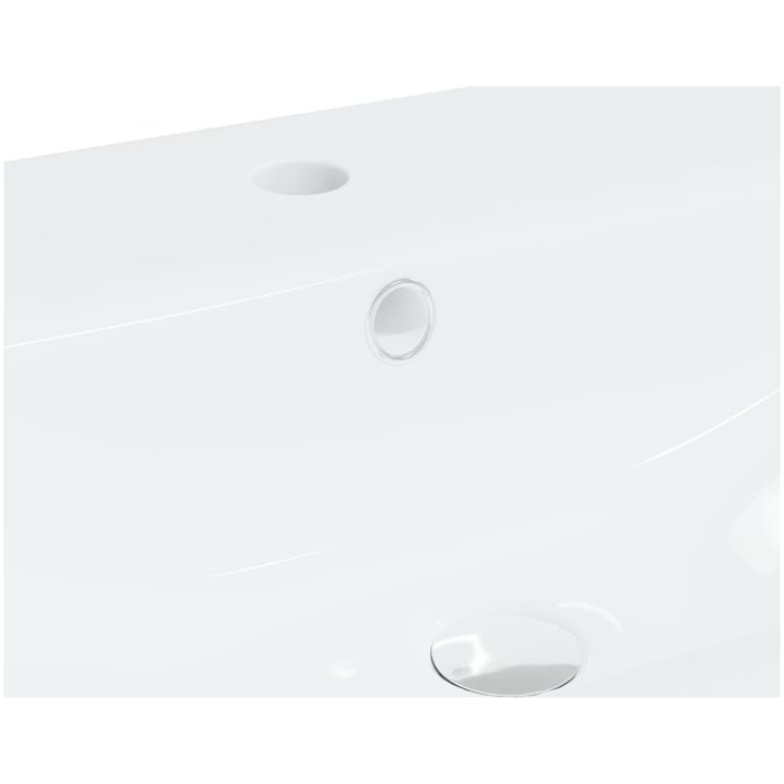 Inbyggt handfat med blandare keramik vit vidaXL 61 x 39 x 18 cm – bild 9