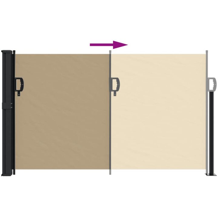 Indragbar sidomarkis beige vidaXL 120 x 300 cm – bild 5