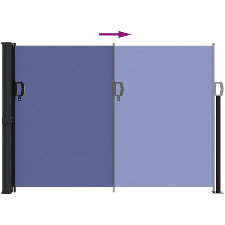 Indragbar sidomarkis blå vidaXL 140 x 500 cm – bild 5
