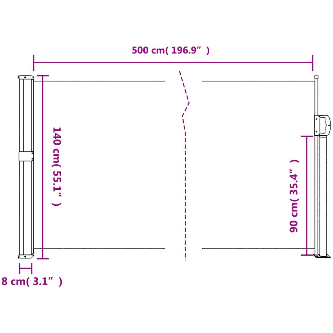 Indragbar sidomarkis blå vidaXL 140 x 500 cm – bild 10