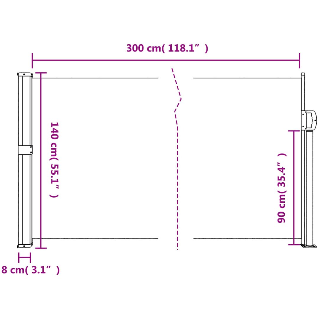 Indragbar sidomarkis brun vidaXL 140 x 300 cm – bild 10