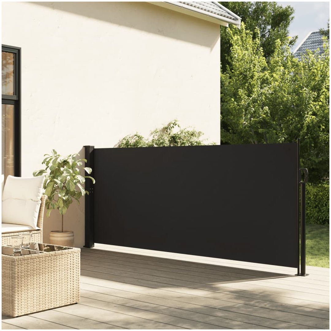 Indragbar sidomarkis svart vidaXL 100 x 300 cm