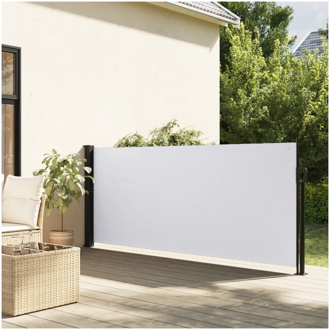 Indragbar sidomarkis vit vidaXL 120 x 500 cm