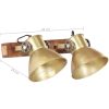 Industriell vägglampa mässing 45x25 cm E27 vidaXL – miniatyr 11