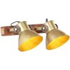 Industriell vägglampa mässing 45x25 cm E27 vidaXL – miniatyr 1