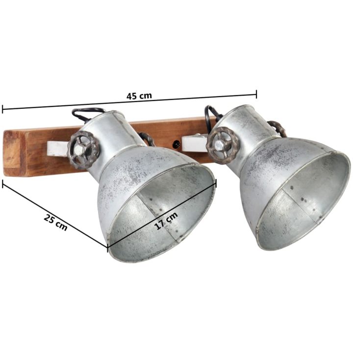 Industriell vägglampa silver 45x25 cm E27 vidaXL – bild 11
