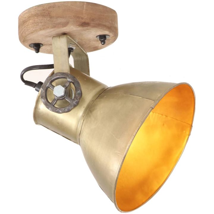 Industriell vägglampa/taklampa 2 st mässing 20x25 cm E27 vidaXL – bild 2