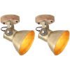 Industriell vägglampa/taklampa 2 st mässing 20x25 cm E27 vidaXL – miniatyr 1