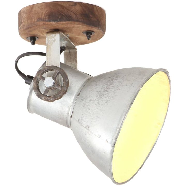 Industriell vägglampa/taklampa 2 st silver 20x25 cm E27 vidaXL – bild 2