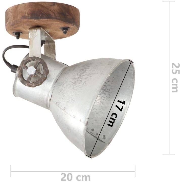 Industriell vägglampa/taklampa 2 st silver 20x25 cm E27 vidaXL – bild 9