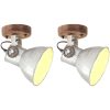 Industriell vägglampa/taklampa 2 st silver 20x25 cm E27 vidaXL – miniatyr 1