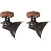 Industriell vägglampa/taklampa 2 st svart 20x25 cm E27 vidaXL – miniatyr 1