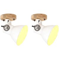 Industriell vägglampa/taklampa 2 st vit 20x25 cm E27 vidaXL
