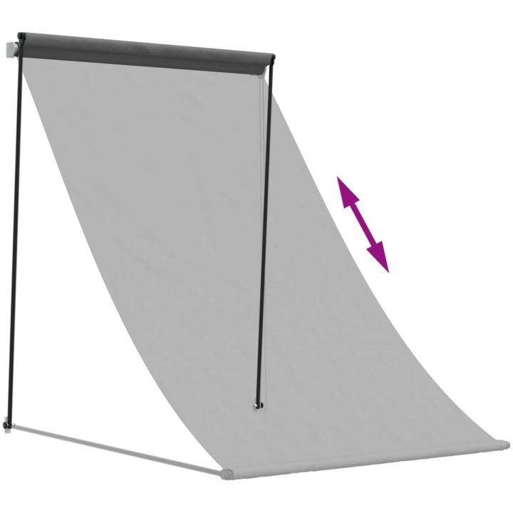 Infällbar markis antracit tyg och stål vidaXL 100 x 150 cm – bild 6