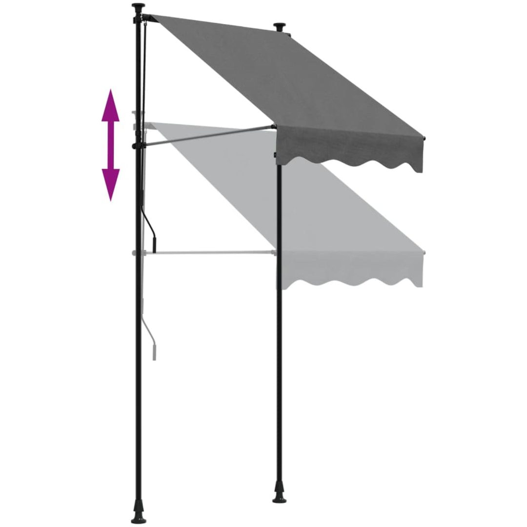 Infällbar markis antracit tyg och stål vidaXL 100 x 150 cm – bild 7