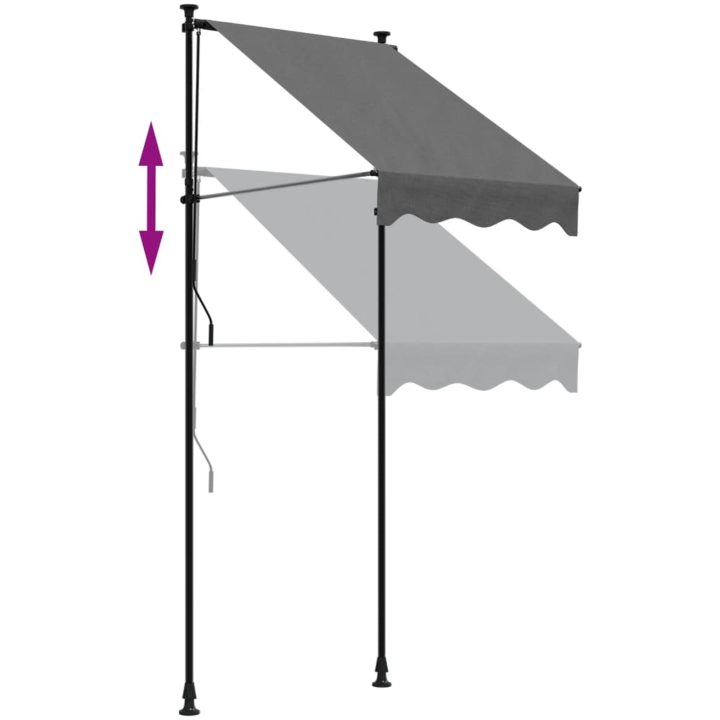 Infällbar markis antracit tyg och stål vidaXL 100 x 150 cm – bild 7