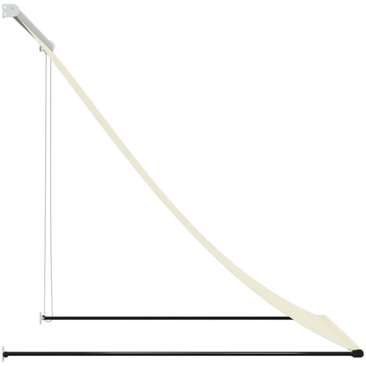Infällbar markis gräddvit tyg och stål vidaXL 100 x 150 cm – bild 4