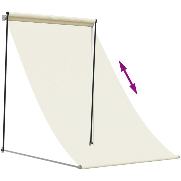 Infällbar markis gräddvit tyg och stål vidaXL 100 x 150 cm – bild 6