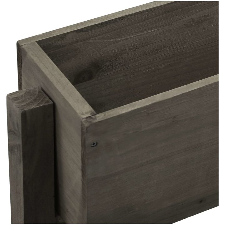 Infällbar odlingslåda grå 60x14x75 cm massivt granträ vidaXL – bild 4