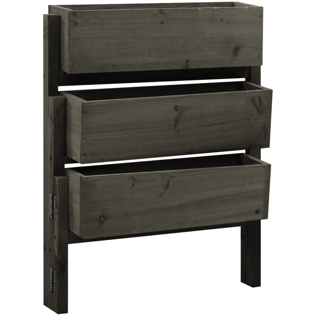 Infällbar odlingslåda grå 60x14x75 cm massivt granträ vidaXL
