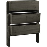 Infällbar odlingslåda grå 60x14x75 cm massivt granträ vidaXL