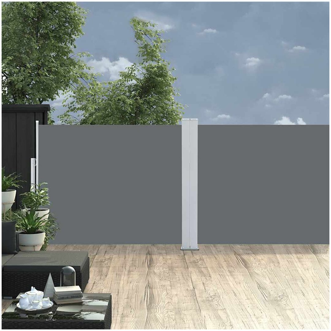 Infällbar sidomarkis 140x1200 cm antracit vidaXL 1200 x 140 cm