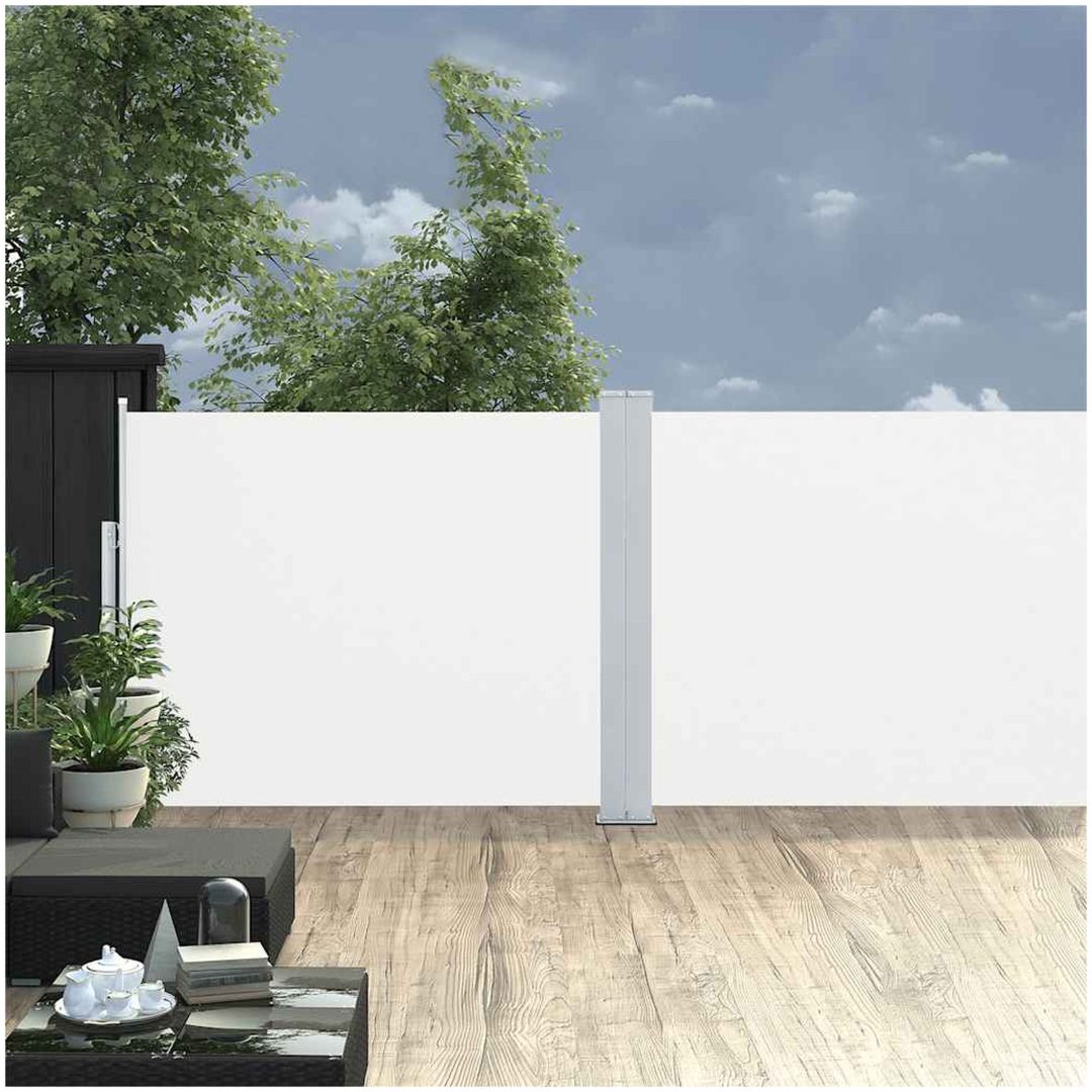 Infällbar sidomarkis 140x1200 cm gräddvit vidaXL 1200 x 140 cm – bild 2