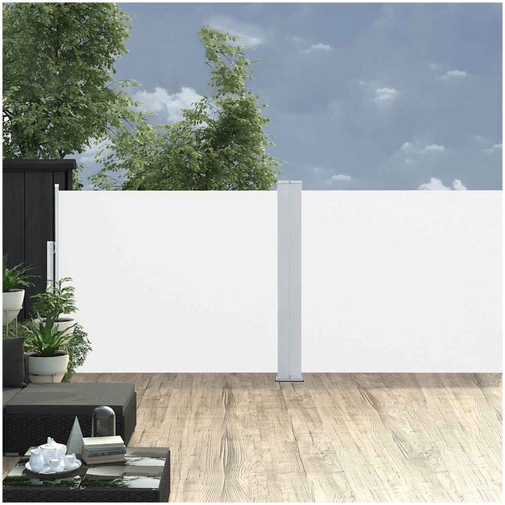 Infällbar sidomarkis 140x1200 cm gräddvit vidaXL 1200 x 140 cm – bild 2