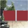 Infällbar sidomarkis 140x1200 cm röd vidaXL 1200 x 140 cm – miniatyr 1