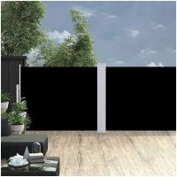 Infällbar sidomarkis 140x1200 cm svart vidaXL