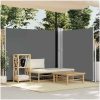 Infällbar sidomarkis 170x1200 cm antracit vidaXL 1200 x 170 cm – miniatyr 3